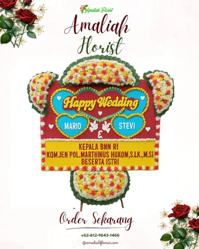 Karangan Papan Bunga Pernikahan di Mandisari
